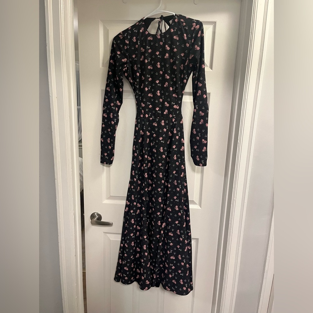 House of CB Black and Pink Floral Midi Dress - Picture 4 of 6